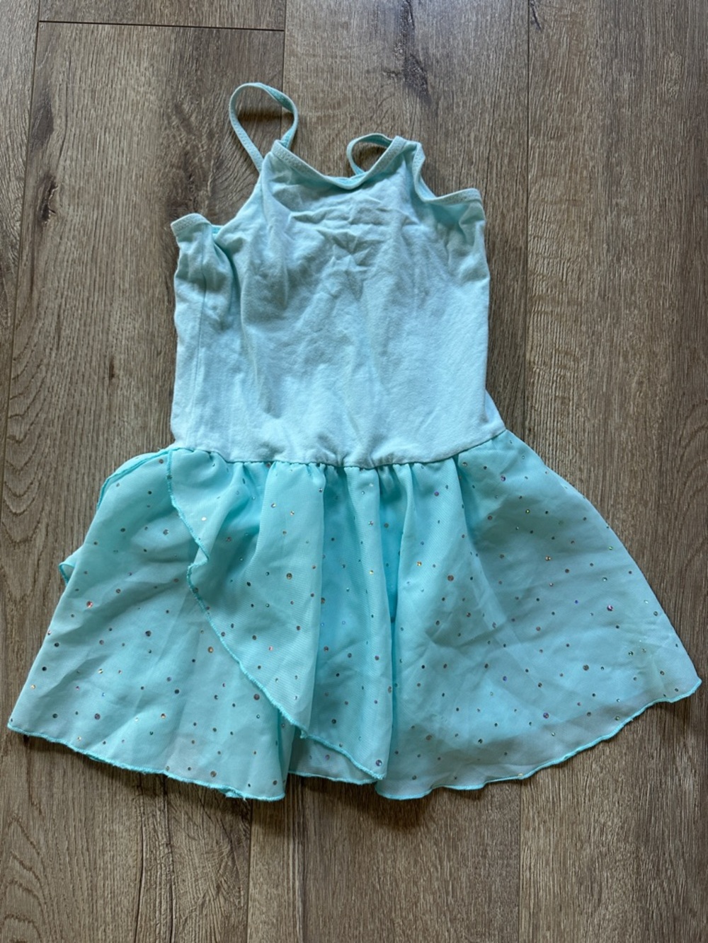 Girls Light Teal Sparkle Dance Bodysuit Dress- ballet bundle